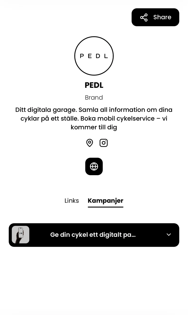 BOOSTIFIED—Pay public profile screen with links and campaigns